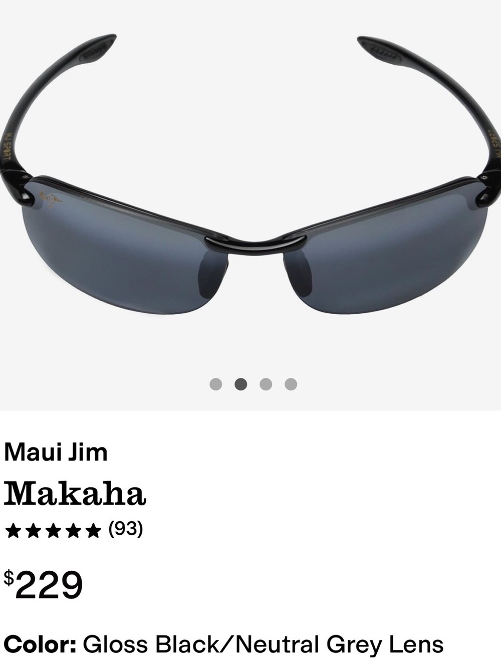 Maui Jim Makaha Sunglasses - Gloss Black with Neutral Grey Lenses